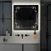 LED Spiegel Quadratisch | Wandschalter-Steuerung | Neutralweißes Licht - Reyze Seria Good Vibes Model 5
